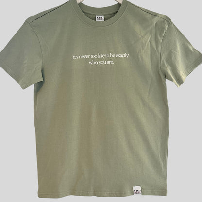 sage green // it's never too late to be exactly who you are.