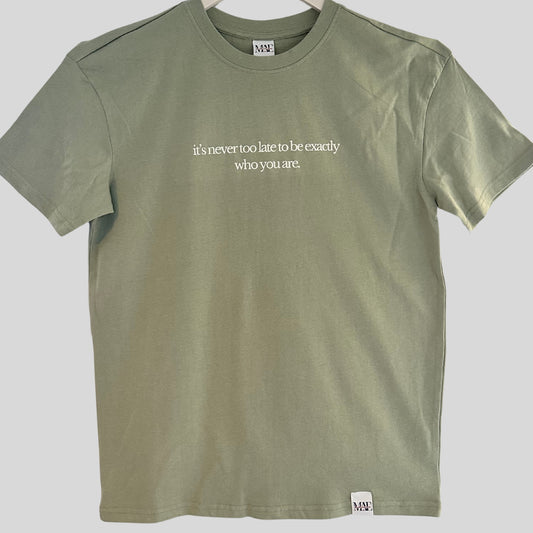 sage green // it's never too late to be exactly who you are.